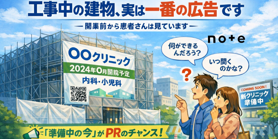 note記事更新のお知らせ（工事中の建物、実は一番の広告です）