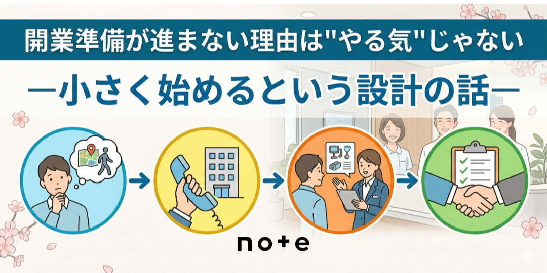 note記事行員のお知らせ（開業準備が進まない理由は”やる気”じゃない）