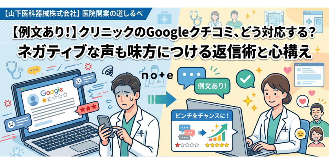 note記事更新のお知らせ（【例文あり！】クリニックのGoogleクチコミどう対応する？）